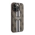 Guess 4G Printed Stripes MagSafe - Etui iPhone 14 Pro Max (Brązowy)