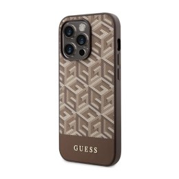 Guess GCube Stripes MagSafe - Etui iPhone 14 Pro (Brązowy)