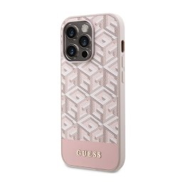 Guess GCube Stripes MagSafe - Etui iPhone 14 Pro (Różowy)