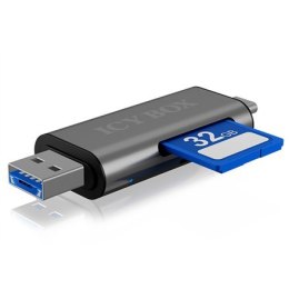 Icy box IB-CR200-C Czytnik kart SD/MicroSD (TF) USB 2.0 z interfejsem Type-C i -A na micro USB (OTG), antracytowy Raidsonic Zewn