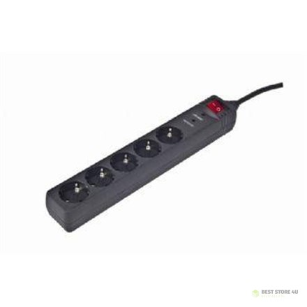 EnerGenie Surge Protector SPG5-C-15/ 4,5 m/ 5 gniazd/ Czarny EnerGenie Surge Protector SPG5-C-15/ 4,5 m/ 5 gniazd/ Czarny