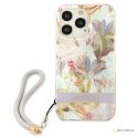 Guess Flower Cord - Etui ze smyczką iPhone 13 Pro (Purple)