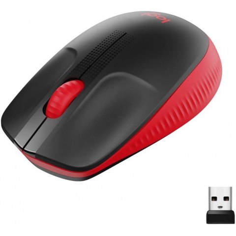 Logitech Full Size Mouse M190 Wireless, czerwona, USB