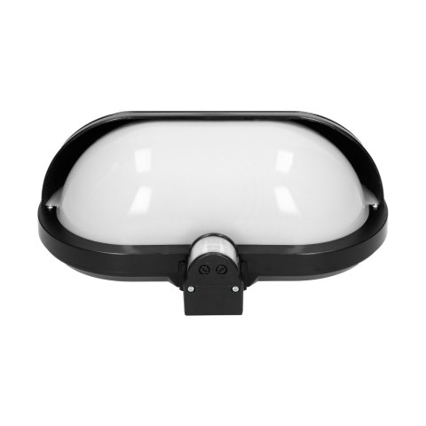 MUSAM, oprawa ogrodowa z czujnikiem ruchu 180°, 1x60W, E27, IP44, z przesłoną, plastik, czarna