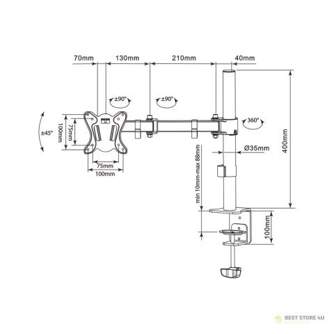 Uchwyt do monitora UDT-C012 13-27" Uchwyt do monitora UDT-C012 13-27"