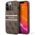 Guess 4G Printed Stripe - Etui iPhone 13 Pro (brązowy)