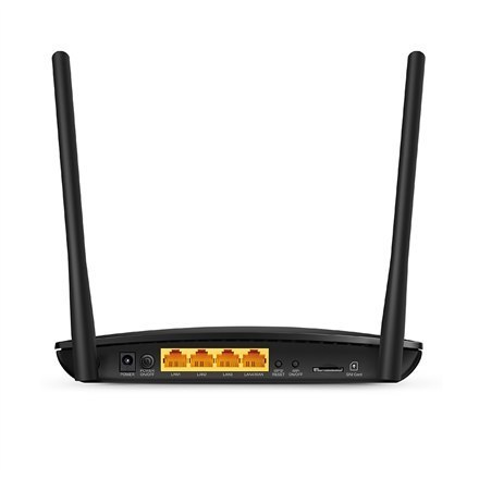 Router TP-LINK 4G LTE TL-MR6400 802.11n, 300 Mbit/s, 10/100 Mbit/s, 3 porty Ethernet LAN (RJ-45), 4G, typ anteny 2xzewnętrzna, L