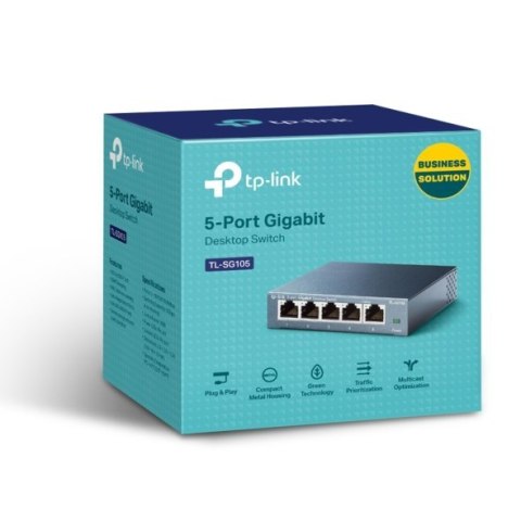 Switch TP-LINK TL-SG105 Unmanaged, Desktop, 1 Gbps (RJ-45) ilość portów 5, Typ zasilania zewnętrzny