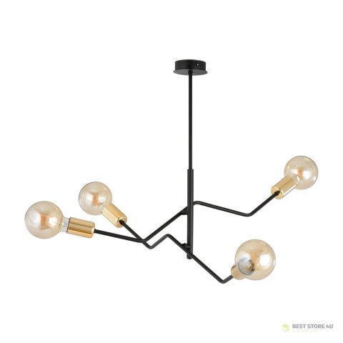 GIRO lampa wisząca, moc max.4x60W E27, czarno-złota GIRO lampa wisząca, moc max.4x60W E27, czarno-złota