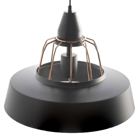 ROCCO 1P, lampa wisząca, E27 max. 60W, czarna, miedziana