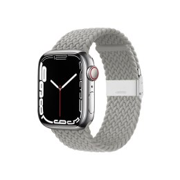 Crong Wave Band - Pleciony pasek do Apple Watch 42/44/45/49 mm (jasny szary)