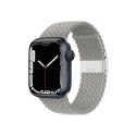 Crong Wave Band - Pleciony pasek do Apple Watch 42/44/45/49 mm (jasny szary)