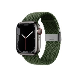 Crong Wave Band - Pleciony pasek do Apple Watch 42/44/45/49 mm (zielony)