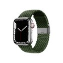Crong Wave Band - Pleciony pasek do Apple Watch 42/44/45/49 mm (zielony)