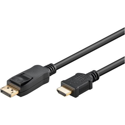 Goobay 51956 Kabel adaptera DisplayPort/HDMI™ 1.2, pozłacany, 1 m
