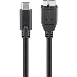 Goobay 67995 USB-C to micro-B 3.0 cable Round cable, SuperSpeed data transfer - The USB-C cable supports data transfer rates up