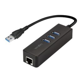Logilink USB 3.0 3-portowy Hub z Gigabit Ethernet UA0173A