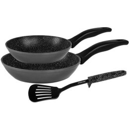 Stoneline Pan set with spatula 17891 Frying, Diameter 20/28 cm, Suitable for induction hob, Fixed handle, Gray