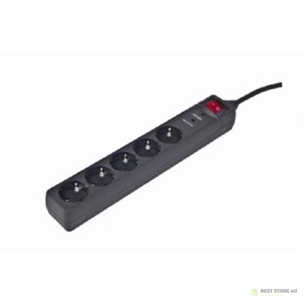 EnerGenie Surge Protector SPG5-C-5/ 1,5 m/ 5 gniazd/ Czarny EnerGenie Surge Protector SPG5-C-5/ 1,5 m/ 5 gniazd/ Czarny