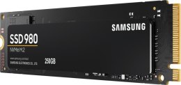 Samsung V-NAND SSD 980 250 GB, współczynnik kształtu dysku SSD M.2 2280, interfejs SSD M.2 NVME, prędkość zapisu 1300 MB/s, pręd
