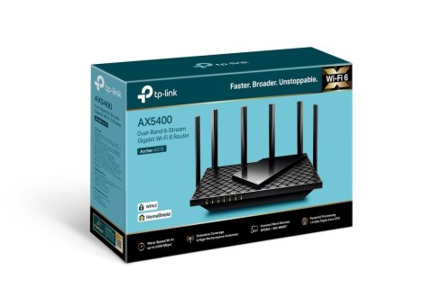 TP-LINK Archer AX73 802.11ax, 4804+574 Mbit/s, 10/100/1000 Mbit/s, porty Ethernet LAN (RJ-45) 4, typ anteny 6xZewnętrzna, 1× USB