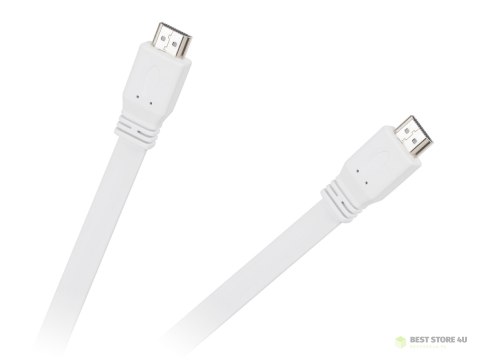 Kabel HDMI-HDMI płaski biały 2.0V 1.8M