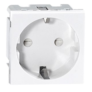 NOEN GS, gniazdo modułowe 45x45mm 1x2P+Z, typ F schuko, 16A 250V, białe