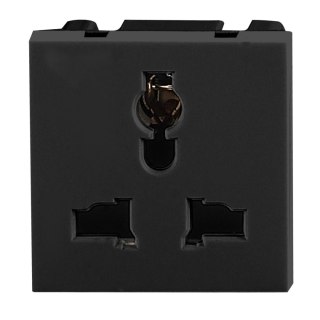 NOEN UK, gniazdo modułowe 45x45mm 3-pinowe multifunkcjonalne, 10A, 250V, czarne