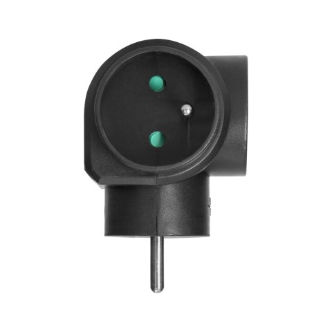 Rozgałęźnik 3x2P+Z, czarny