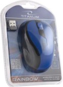 TM114B Mysz bezprzewodowa 2.4GHz 3D optyczna USB Rainbow niebieska