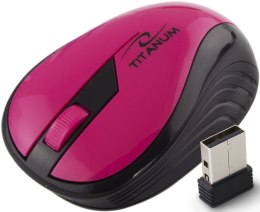 TM114P Mysz bezprzewodowa 2.4GHz 3D optyczna USB Rainbow różowa