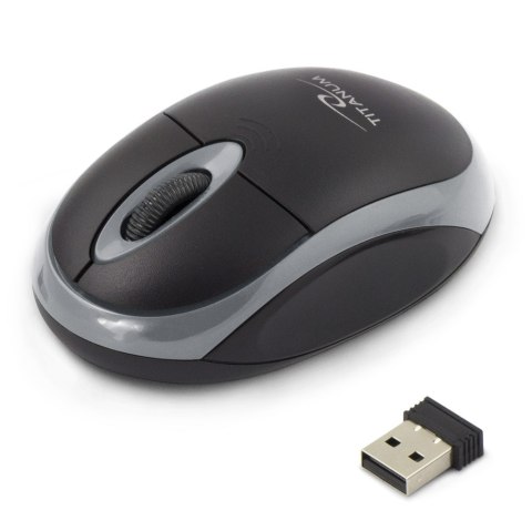 TM116E Mysz bezprzewodowa 2.4GHz 3D optyczna USB Vulture czarno-szara