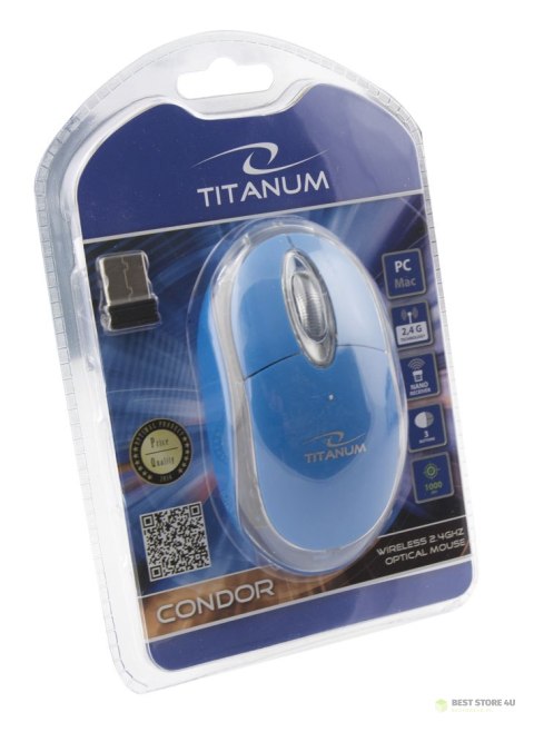 TM120B Mysz bezprzewodowa 2.4GHz 3D optyczna USB Condor niebieska TM120B Mysz bezprzewodowa 2.4GHz 3D optyczna USB Condor niebieska