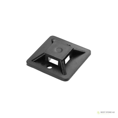 Uchwyt opaski kablowej, samoprzylepny, 30x30 mm, czarny, 50 sztuk Uchwyt opaski kablowej, samoprzylepny, 30x30 mm, czarny, 50 sztuk