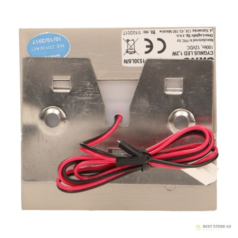 CYGNUS LED 1,2W, oprawa schodowa natynkowa, 12V DC, 100lm, 3000K, satyna CYGNUS LED 1,2W, oprawa schodowa natynkowa, 12V DC, 100lm, 3000K, satyna
