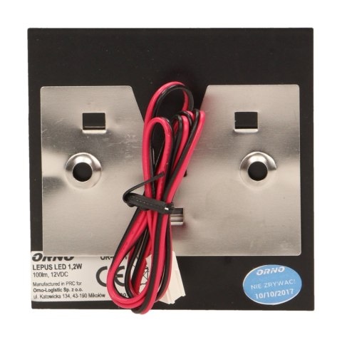 LEPUS LED 1,2W, oprawa schodowa natynkowa, 12V DC, 100lm, 6000K, czarna