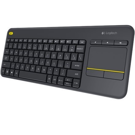 Logitech K400 Plus Klawiatura z gładzikiem, bezprzewodowa, NL, 380 g, port USB, czarna
