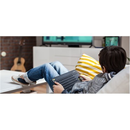 Logitech K400 Plus Klawiatura z gładzikiem, bezprzewodowa, NL, 380 g, port USB, czarna