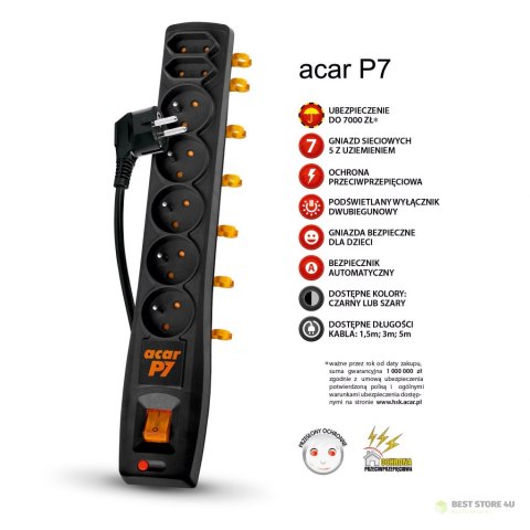FILTR NAPIĘCIOWY ACAR P7 czarny 3m W0115 FILTR NAPIĘCIOWY ACAR P7 czarny 3m W0115
