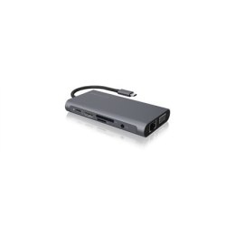 Icy Box IB-DK4040-CPD USB Type-C™ DockingStation z dwoma interfejsami wideo.