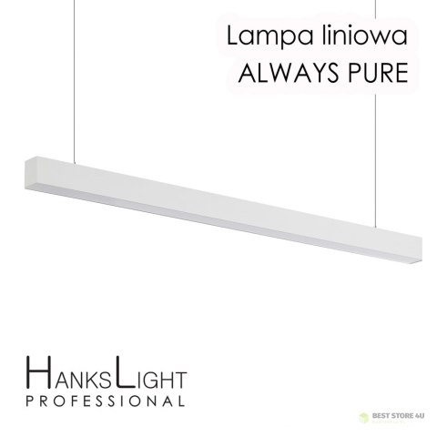 Lampa LED HanksLight,white,liniowa,alu,zwiesz,1200mm,down36W,4000K Lampa LED HanksLight,white,liniowa,alu,zwiesz,1200mm,down36W,4000K