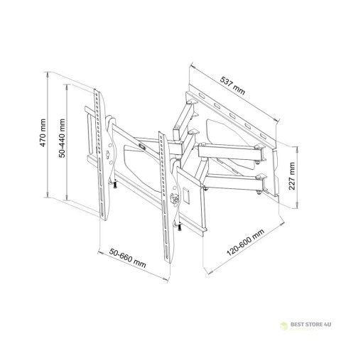 UCHWYT DO TV LCD/LED AR-65 ART 32-80" 60KG reg. pion/poziom 60cm