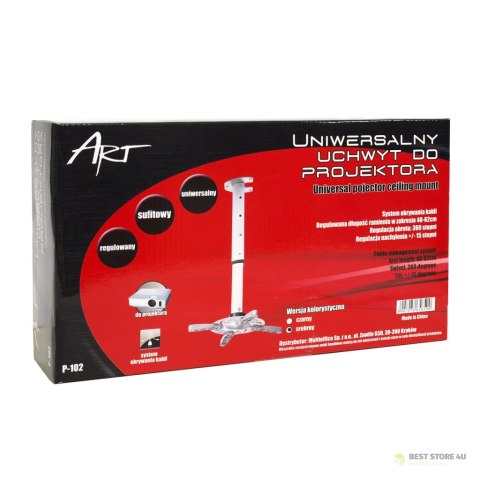 UCHWYT PODWIESZANY 40-62cm DO PROJEKTORA P-102S 15KG ART srebrny UCHWYT PODWIESZANY 40-62cm DO PROJEKTORA P-102S 15KG ART srebrny