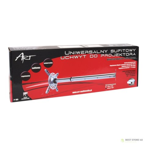 UCHWYT PODWIESZANY 60-102cm DO PROJEKTORA P-105S 15KG ART srebrny UCHWYT PODWIESZANY 60-102cm DO PROJEKTORA P-105S 15KG ART srebrny