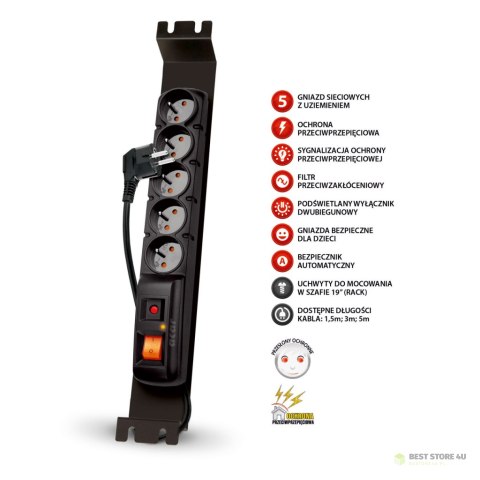 FILTR PRZECIWPRZEPIĘCIOWY ACAR F5 czarny 3m RACK W0084 FILTR PRZECIWPRZEPIĘCIOWY ACAR F5 czarny 3m RACK W0084