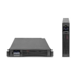 DIGITUS OnLine UPS, rack/tower, 1500VA, 1500W, LCD, 8 x C13, 1 x C19, RS-232, USB, RJ45, karta SNMP (opcja), karta przekaźnikowa