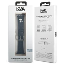 Karl Lagerfeld Saffiano Karl Head - Pasek do Apple Watch 38/40/41 mm (czarny)