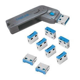 Logilink, blokada portu USB (1x klucz i 8x blokady), AU0045 Logilink