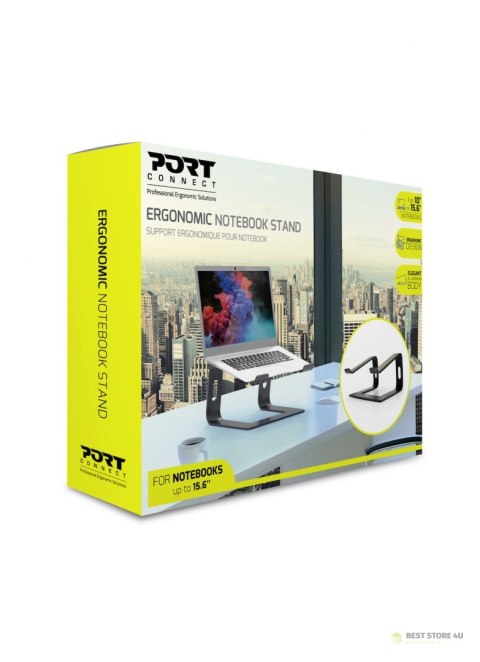 PORT DESIGNS Ergonomiczna podstawka pod notebooka 901103 Czarna, 10-15,6 " PORT DESIGNS Ergonomiczna podstawka pod notebooka 901103 Czarna, 10-15,6 "