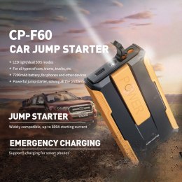 WEKOME CP-F60 PowerBoost Car Jump Starter - Zasilacz awaryjnego rozruchu samochodu + Power bank (Czarny / Pomarańczowy)